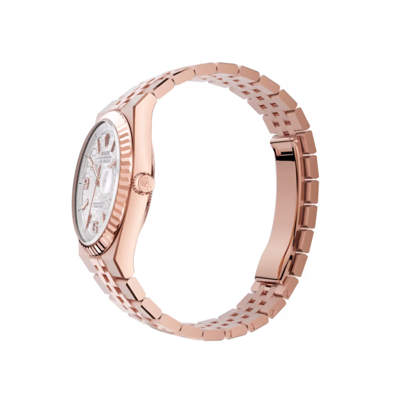 Rolex Land-Dweller 36 M127235-0001 Everose Gold White Lacquer Dial Roman Numerals Jubilee Bracelet - Image 3