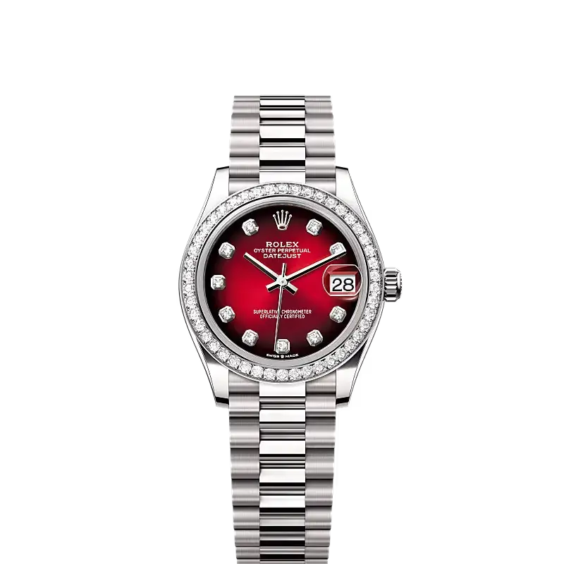 Rolex Datejust 31 Oyster, 31 mm, White Gold and Diamonds Ref.278289RBR